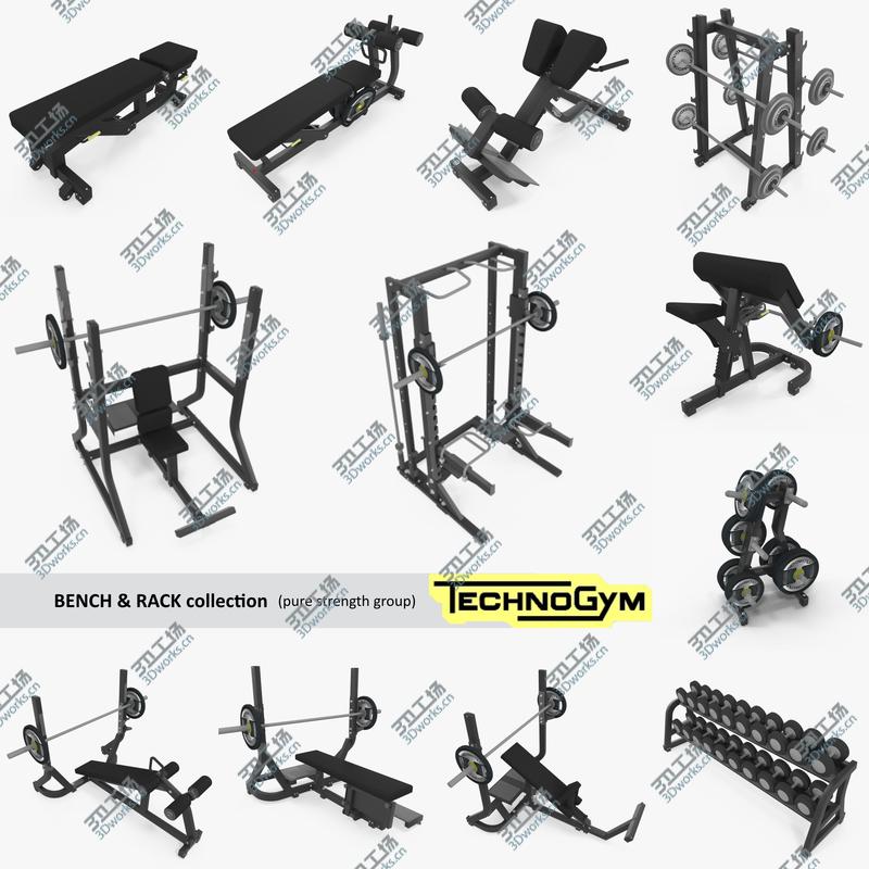 images/goods_img/2021040231/3D Bench, Rack & Barbell collection Technogym, full set 12 gym models/1.jpg